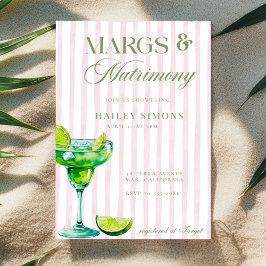 Margs & Matrimony Lime Margarita Bridal Shower 招待状
