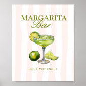 Margs & Matrimony Margarita Bar Sign ポスター (正面)