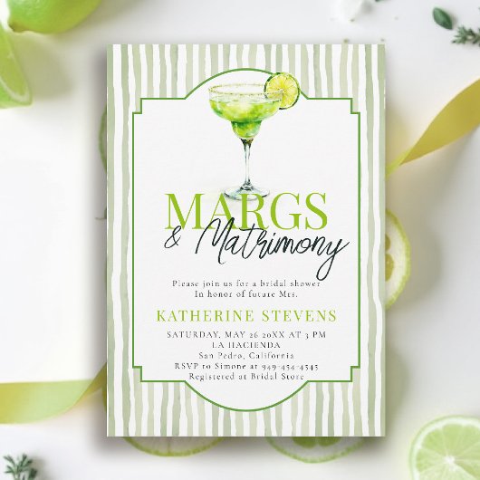 Margs Matrimony Margarita Bistro Bridal Shower 招待状