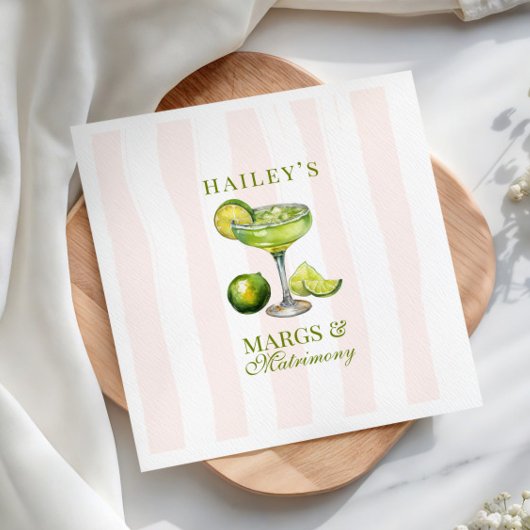 Margs & Matrimony Margarita Bridal Shower スタンダードカクテルナプキン