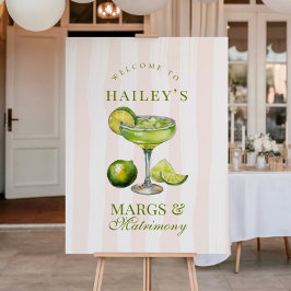 Margs & Matrimony Margarita Bridal Shower Sign ポスター