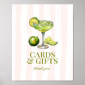 Margs & Matrimony Margarita Bridal Shower Sign ポスター (正面)