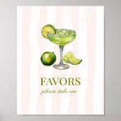 Margs & Matrimony Margarita Bridal Shower Sign ポスター (正面)