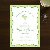 "Margs & Matrimony" Simple Chic Engagement Party 招待状