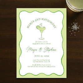 "Margs & Matrimony" Simple Chic Engagement Party  招待状