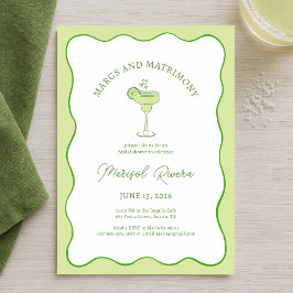 "Margs & Matrimony" Tequila Lime Bridal Shower 招待状