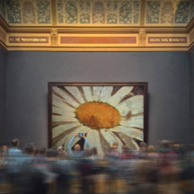 Margueriteデイジーと翼のある昆虫フローラアート