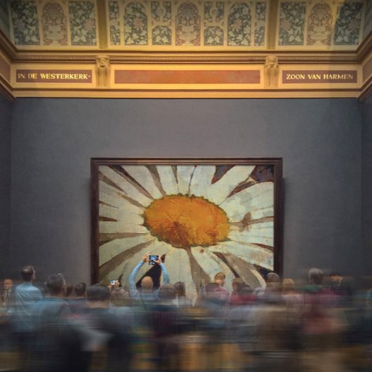 Margueriteデイジーと翼のある昆虫フローラアート キャンバスプリント