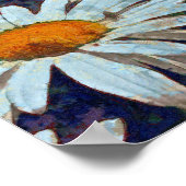 Margueriteデイジーと翼のある昆虫フローラアート ポスター (角)