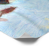 Margueriteデイジーと翼のある昆虫フローラアート ポスター (角)