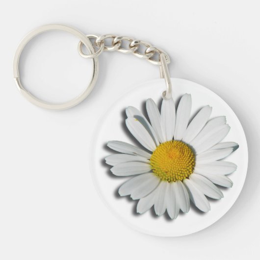 Marguerite Blossom +あなたのテキストとアイディア キーホルダー (正面)