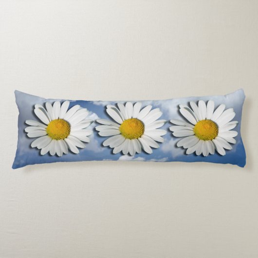 Marguerite Blossom +あなたのテキストとアイディア ボディピロー (正面)