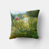 Marguerite Gachet in Garden by Vincent van ゴッホ クッション (裏面)