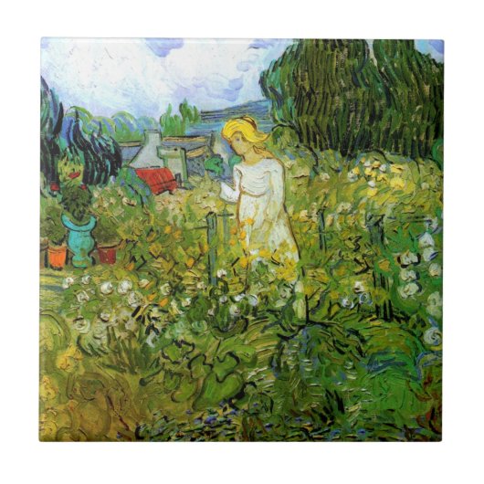 Marguerite Gachet in Garden by Vincent van ゴッホ タイル (正面)