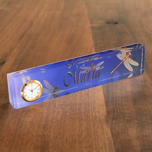 Maria名のロゴとトンボ。 デスクネームプレート (側面)