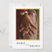 "Maria & Brown" Modern Minimalist Wedding |Elegant 招待状 (正面)