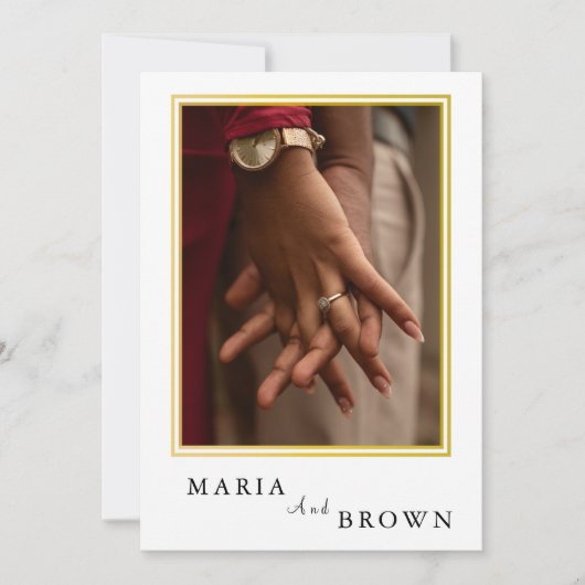 "Maria & Brown" Modern Minimalist Wedding |Elegant 招待状 (正面)