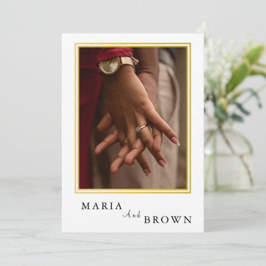"Maria & Brown" Modern Minimalist Wedding |Elegant 招待状 (スタンド正面)