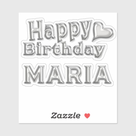 Maria Happy Birthday silver Aufkleber Sticker シール (シート)