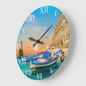 © MARIA MADRUGAS 145ポルトガルBarcos de pesca ラージ壁時計 (傾斜)
