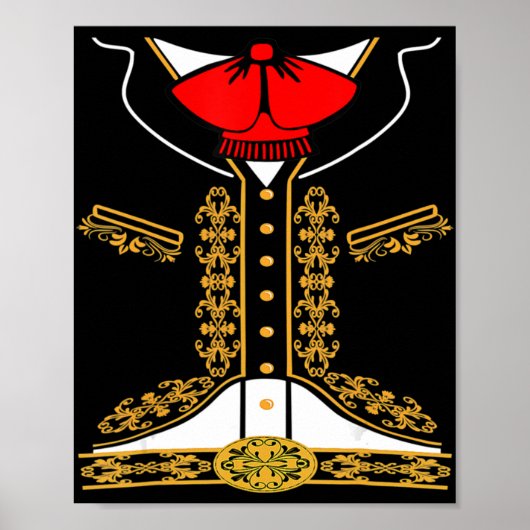 Mariachi Charro Mexican Costume For Cinco De Mayo  ポスター (正面)