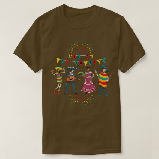 Mariachi Dia De Los Muertos Tシャツ (デザイン正面)