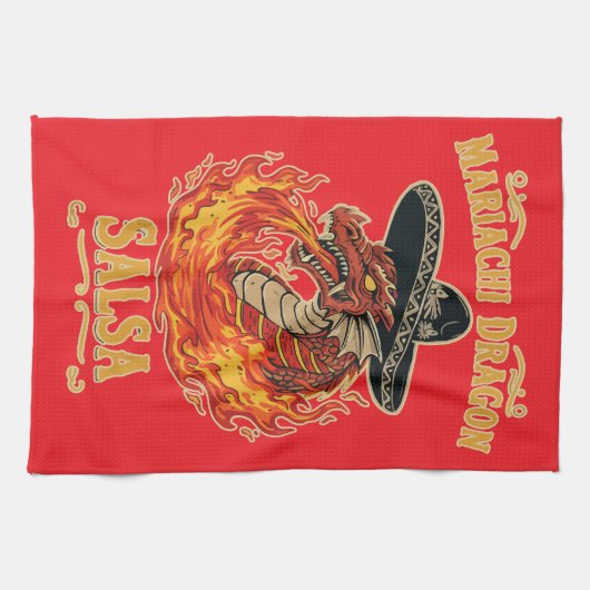 Mariachi Dragon Salsa キッチンタオル (横)