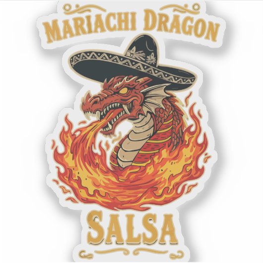 Mariachi Dragon Salsa シール (正面)