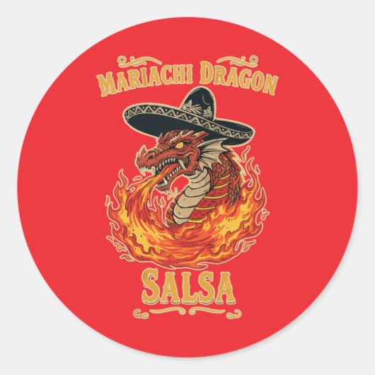 Mariachi Dragon Salsa ラウンドシール (正面)
