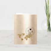 Mariage Destination Passport Carte du monde France 招待状 (裏面)