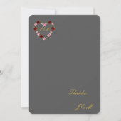 mariage gris avec une couronne de fleurs サンキューカード (正面)