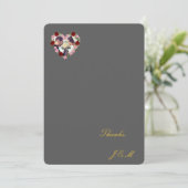 mariage gris couronne de fleurs サンキューカード (スタンド正面)