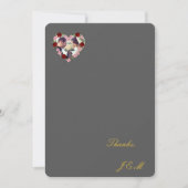 mariage gris couronne de fleurs サンキューカード (正面)