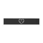 Mariage monogramme cœur floral noir et blanc 招待状ベリーバンド (フラット)