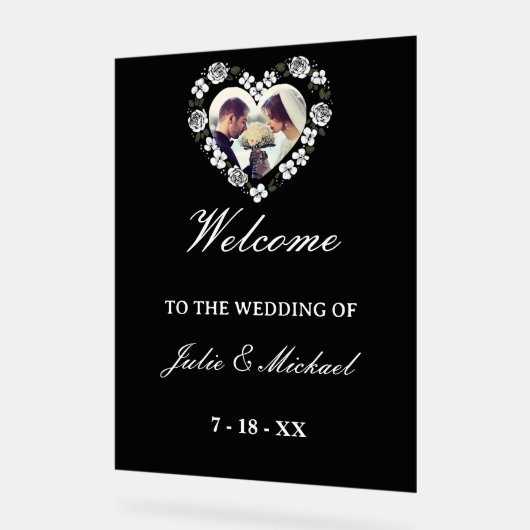 mariage noir et blanc アクリルサイン (傾斜)