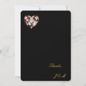 mariage noire avec un cœur rose  サンキューカード (正面)