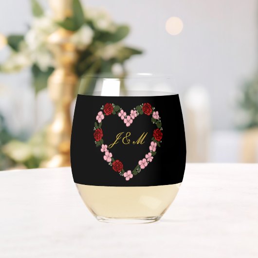 mariage rose et noir ステムなしワイングラス (インサイチュ (ウェディング))