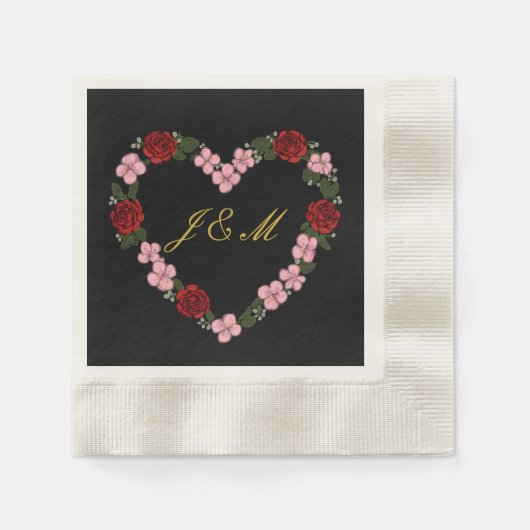 mariage rose et noir 縁ありカクテルナプキン (正面)