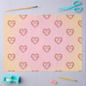 mariage rose et orange couronne de fleurs en coeur 薄葉紙 (クラフト)