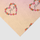 mariage rose et orange couronne de fleurs en coeur 薄葉紙 (詳細)