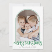 MARIAHグリーンアーチファミリー写真メリークリスマス シーズンカード (正面)