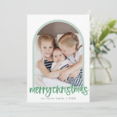 MARIAHグリーンアーチファミリー写真メリークリスマス シーズンカード (スタンド正面)