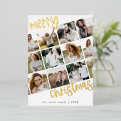 MARIAHゴールドフォイルおもしろい数々のフォトクリスマス 箔シーズンカード (立ち正面)