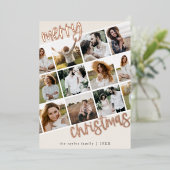 MARIAHバラゴールドフォイルおもしろい数々のフォトクリスマス 箔シーズンカード (立ち正面)