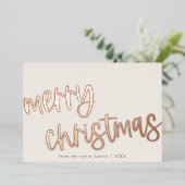 MARIAHバラゴールドフォイルファミリーメリークリスマス 箔シーズンカード (立ち正面)