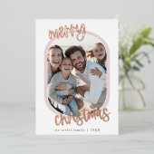 MARIAHバラフォイルレトロファミリーおもしろいクリスマスフォト 箔シーズンカード (立ち正面)