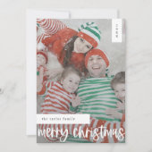 MARIAHブラック簡単モダンファミリーフォトクリスマス シーズンカード (正面)
