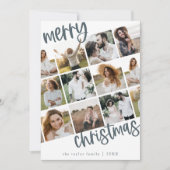 MARIAHブルーおもしろい家族数々の写真クリスマス シーズンカード (正面)