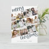 MARIAHブルーおもしろい家族数々の写真クリスマス シーズンカード (スタンド正面)