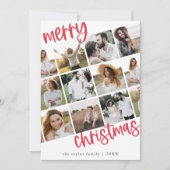 MARIAH赤ユニークおもしろい家族数々の写真クリスマス シーズンカード (正面)